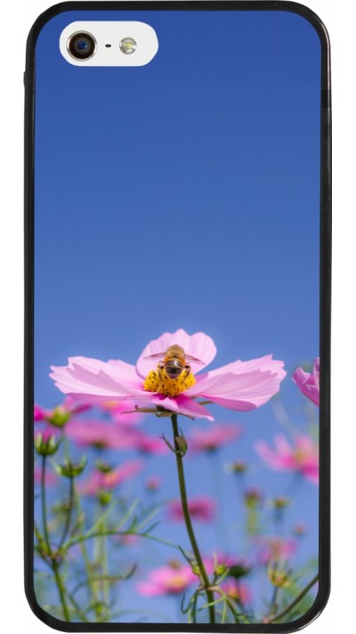 iPhone 5/5s / SE (2016) Case Hülle - Silikon schwarz Bee on a flower Spring 2026