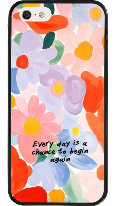 iPhone 5/5s / SE (2016) Case Hülle - Silikon schwarz Every day is a chance Spring 2026