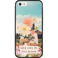 iPhone 5/5s / SE (2016) Case Hülle - Silikon schwarz Live life in full moon 2026