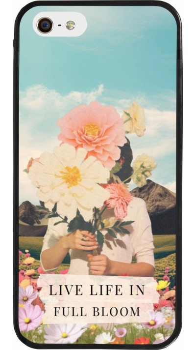 iPhone 5/5s / SE (2016) Case Hülle - Silikon schwarz Live life in full moon Spring 2026