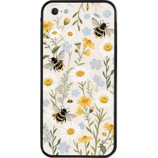 iPhone 5/5s / SE (2016) Case Hülle - Silikon schwarz Pattern bees 2026