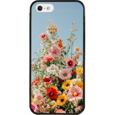Coque iPhone 5/5s / SE (2016) - Silicone rigide noir Spring flowers 2026