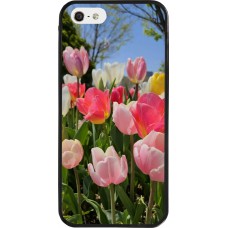 iPhone 5/5s / SE (2016) Case Hülle - Silikon schwarz Tulips 2026
