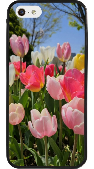 iPhone 5/5s / SE (2016) Case Hülle - Silikon schwarz Tulips Spring 2026