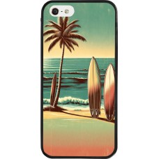 iPhone 5/5s / SE (2016) Case Hülle - Silikon schwarz Surf Paradise
