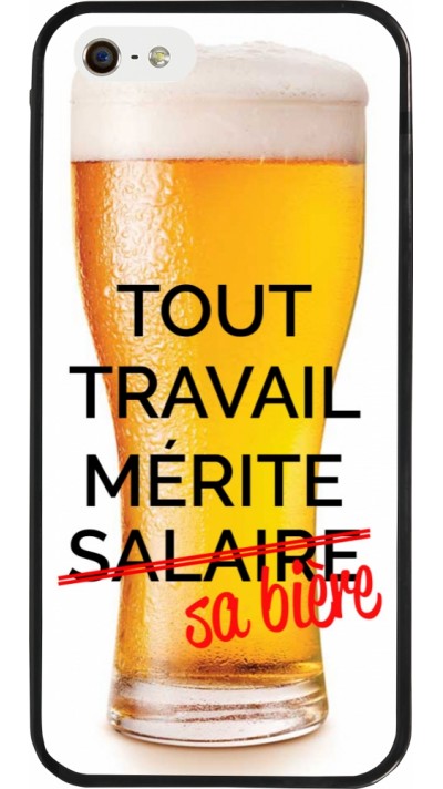iPhone 5/5s / SE (2016) Case Hülle - Silikon schwarz Tout travail mérite sa bière