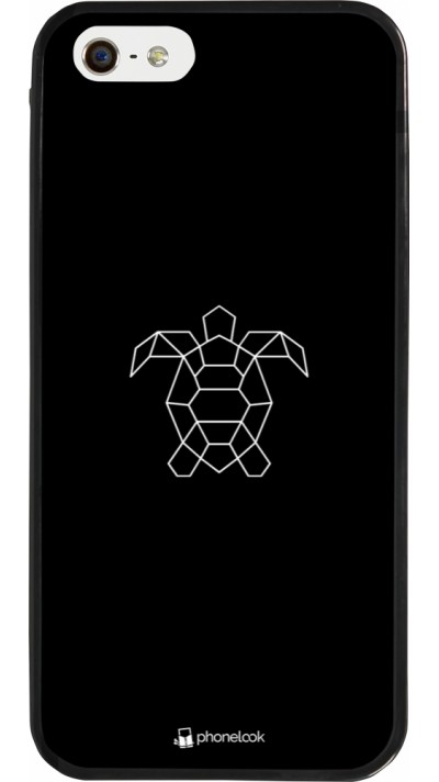 iPhone 5/5s / SE (2016) Case Hülle - Silikon schwarz Turtles lines on black