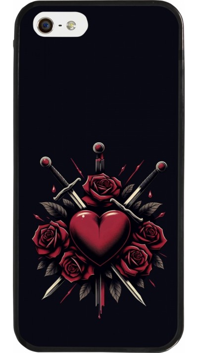 iPhone 5/5s / SE (2016) Case Hülle - Silikon schwarz Valentine 2024 gothic love