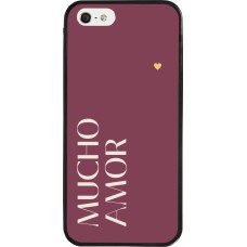 iPhone 5/5s / SE (2016) Case Hülle - Silikon schwarz Valentine 2024 mucho amor rosado