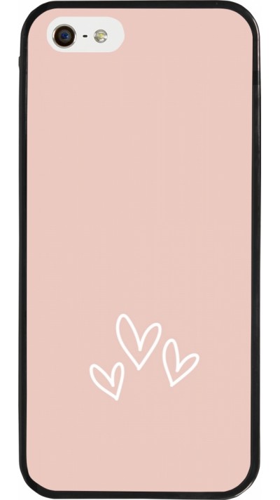 iPhone 5/5s / SE (2016) Case Hülle - Silikon schwarz Valentine 2023 three minimalist hearts