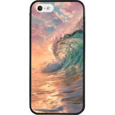 iPhone 5/5s / SE (2016) Case Hülle - Silikon schwarz Wave Sunset