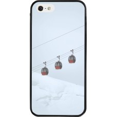iPhone 5/5s / SE (2016) Case Hülle - Silikon schwarz Winter 22 ski lift
