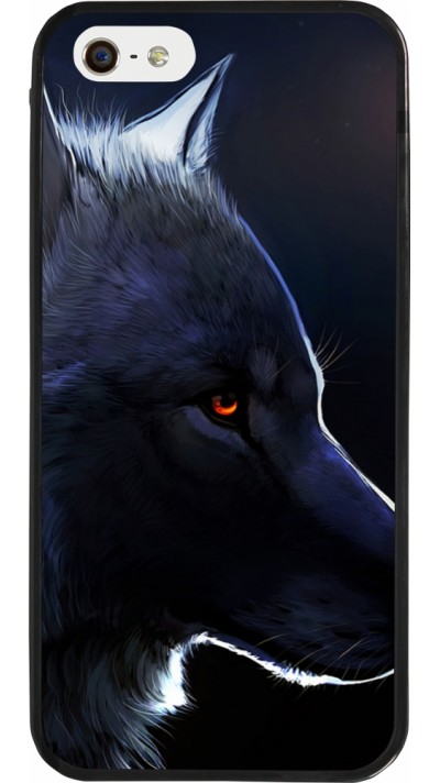iPhone 5/5s / SE (2016) Case Hülle - Silikon schwarz Wolf Shape