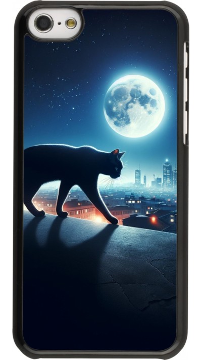 iPhone 5c Case Hülle - Schwarze Katze unter dem Vollmond