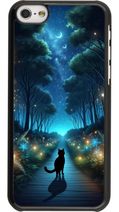iPhone 5c Case Hülle - Schwarze Katze Spaziergang