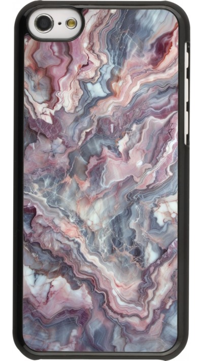 iPhone 5c Case Hülle - Violetter silberner Marmor