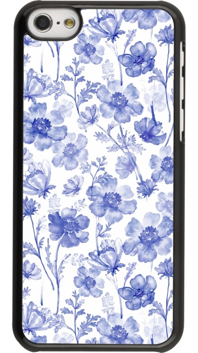 iPhone 5c Case Hülle - Spring 23 watercolor blue flowers