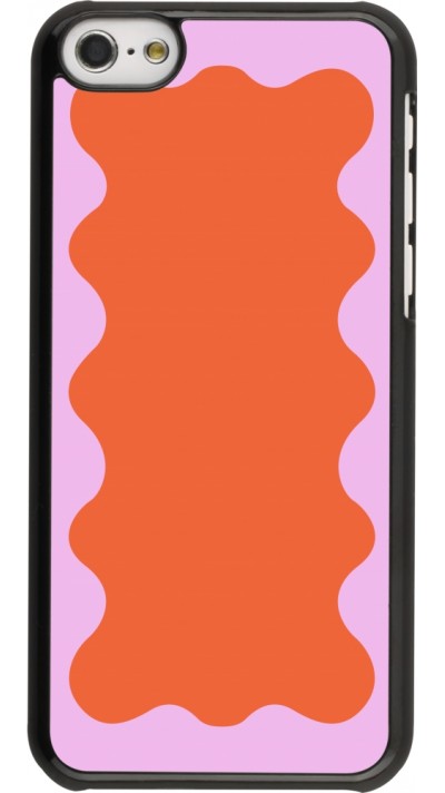 iPhone 5c Case Hülle - Wavy Rectangle Orange Pink