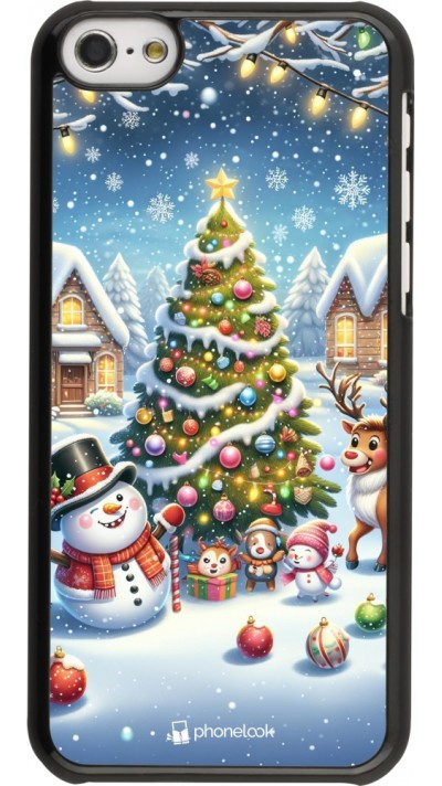 iPhone 5c Case Hülle - Weihnachten 2023 Schneemann und Tannenbaum