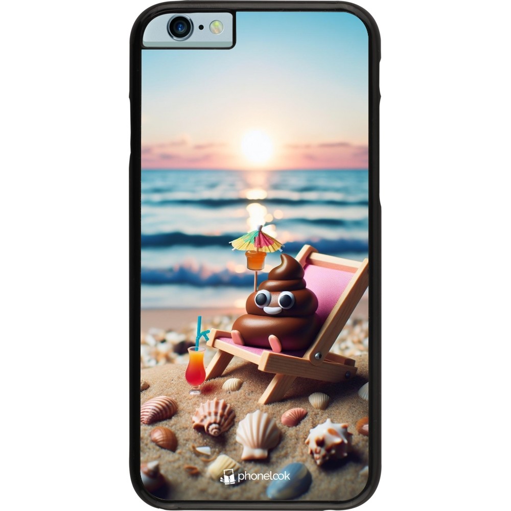 iPhone 6/6s Case Hülle - Kackhaufen Emoji auf Liegestuhl