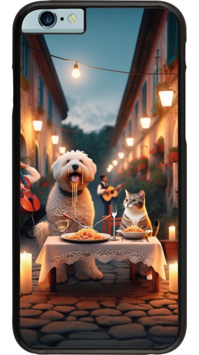 iPhone 6/6s Case Hülle - Valentin 2024 Hund & Katze Kerzenlicht