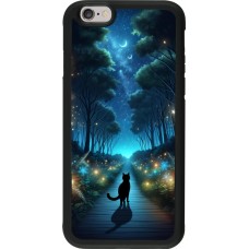 iPhone 6/6s Case Hülle - Silikon schwarz Schwarze Katze Spaziergang