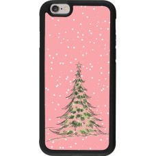 iPhone 6/6s Case Hülle - Silikon schwarz Christmas 25 Pink Tree