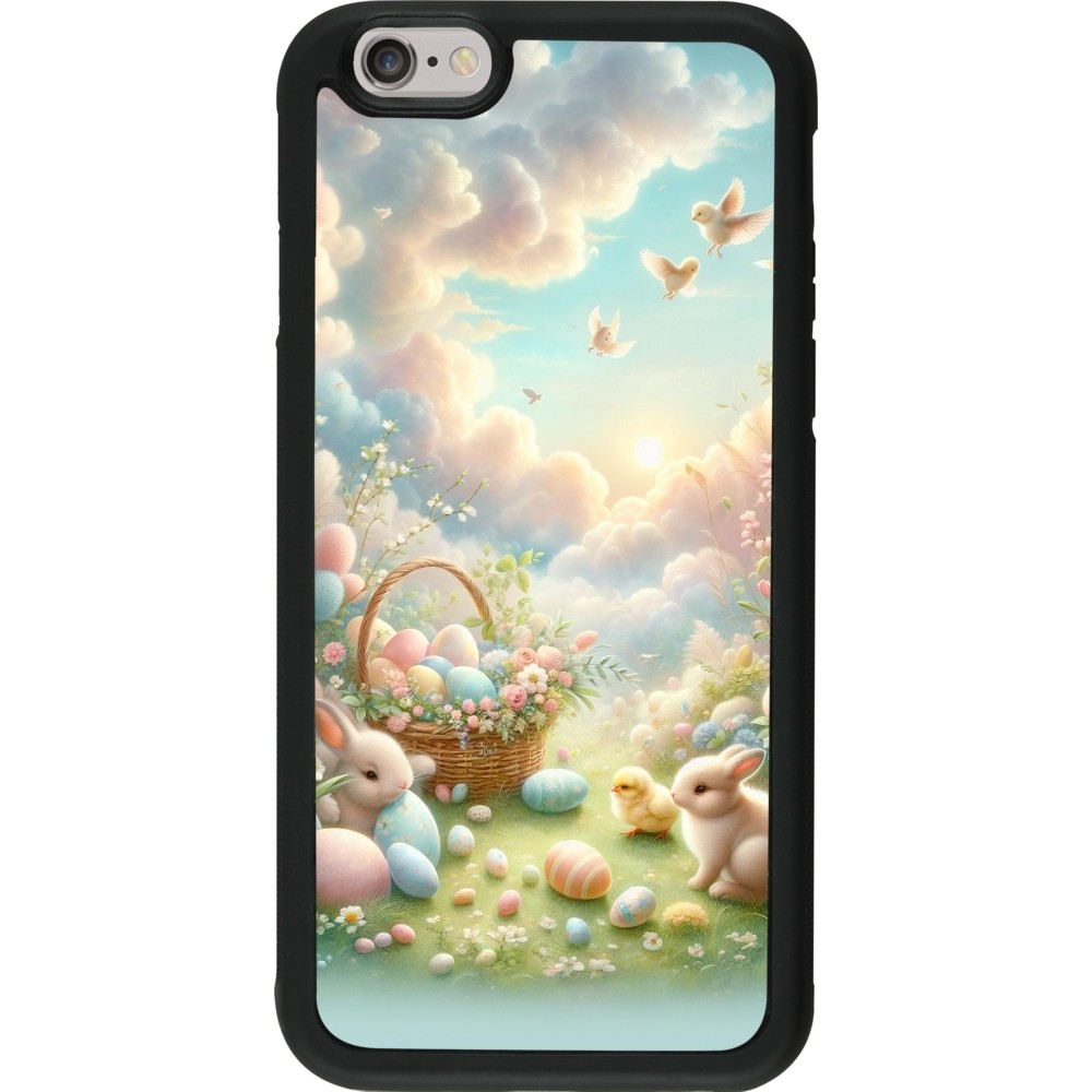 Coque iPhone 6/6s - Silicone rigide noir Easter 2025 Pastel Pâques