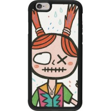 iPhone 6/6s Case Hülle - Silikon schwarz Little Girl Sketch