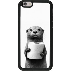 iPhone 6/6s Case Hülle - Silikon schwarz Otter Toilettenpapier