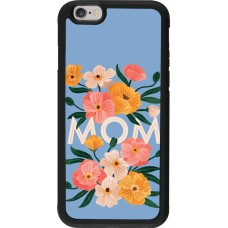 Coque iPhone 6/6s - Silicone rigide noir Mom 2026 Flowers