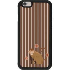 iPhone 6/6s Case Hülle - Silikon schwarz Monkey with stripes