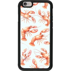 iPhone 6/6s Case Hülle - Silikon schwarz Muster von pastellfarbenen Hummern
