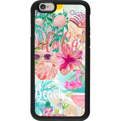 iPhone 6/6s Case Hülle - Silikon schwarz Preppy Collage Aloha
