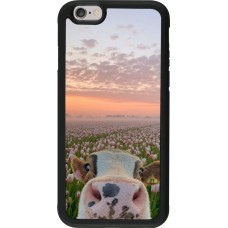 iPhone 6/6s Case Hülle - Silikon schwarz Cow with tulips 2026