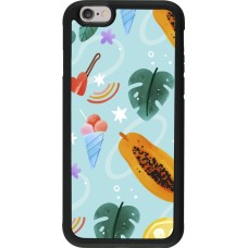 iPhone 6/6s Case Hülle - Silikon schwarz Summer 2025 Pattern papaya