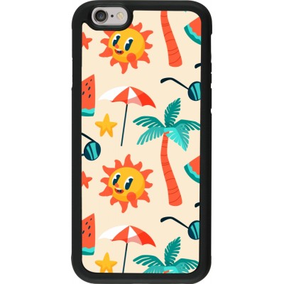 iPhone 6/6s Case Hülle - Silikon schwarz Summer 2025 Pattern soleil