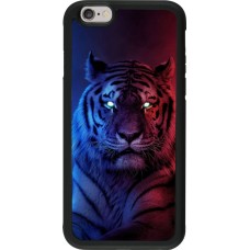 Hülle iPhone 6/6s - Silikon schwarz Tiger Blue Red