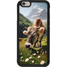 iPhone 6/6s Case Hülle - Silikon schwarz Kuh Berg Wallis