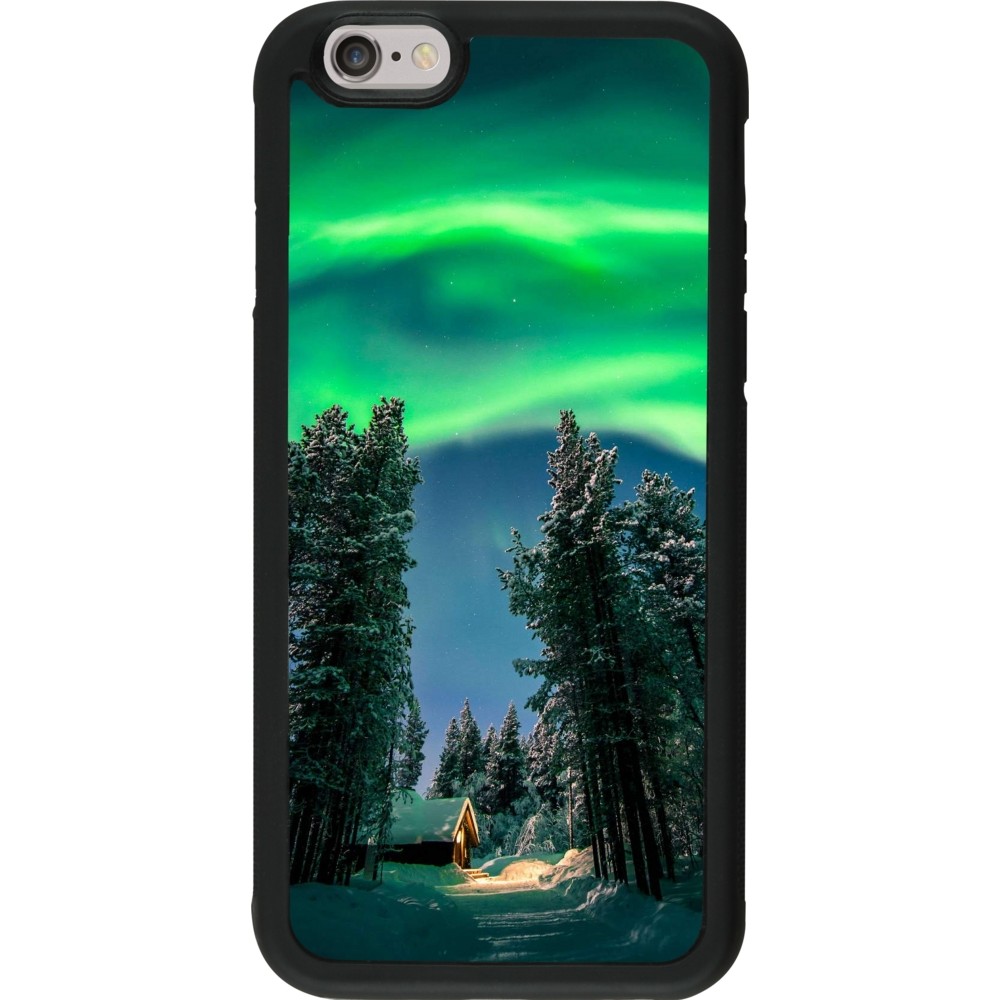 iPhone 6/6s Case Hülle - Silikon schwarz Winter 22 Northern Lights
