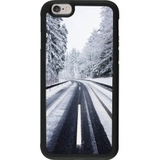 iPhone 6/6s Case Hülle - Silikon schwarz Winter 22 Snowy Road