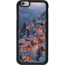 iPhone 6/6s Case Hülle - Silikon schwarz Winter 25 Winter snowy village