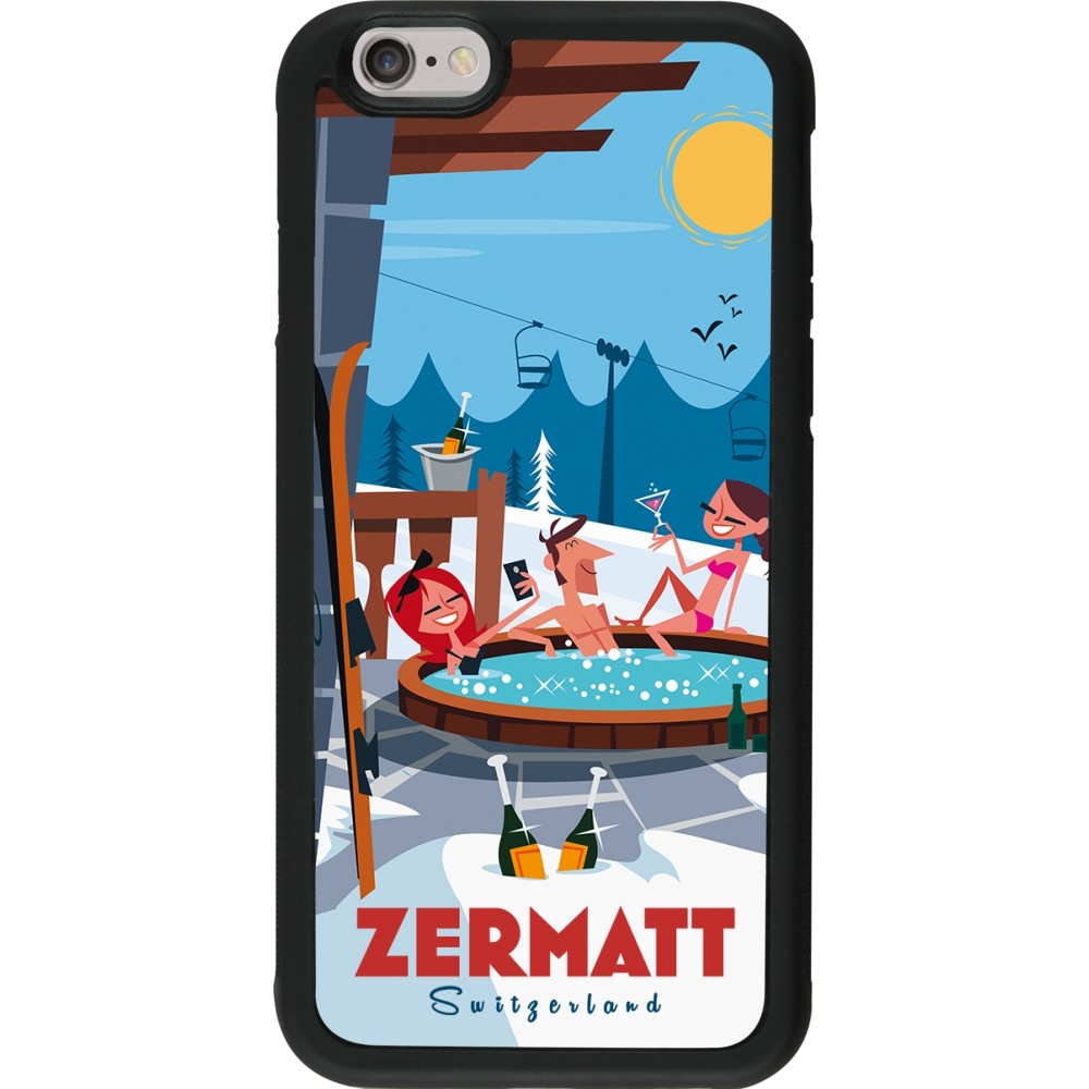 iPhone 6/6s Case Hülle - Silikon schwarz Zermatt Mountain Jacuzzi