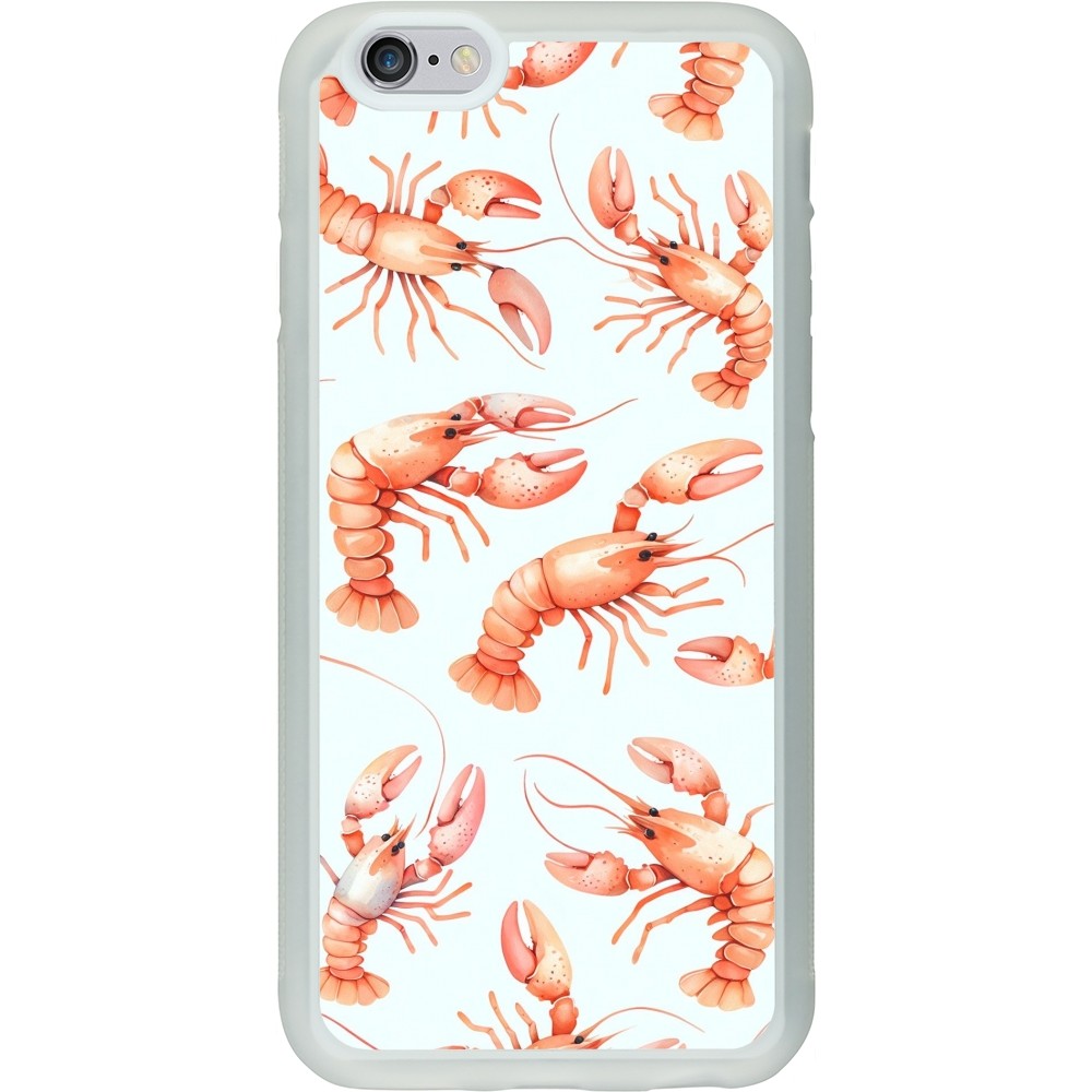 iPhone 6/6s Case Hülle - Silikon transparent Muster von pastellfarbenen Hummern