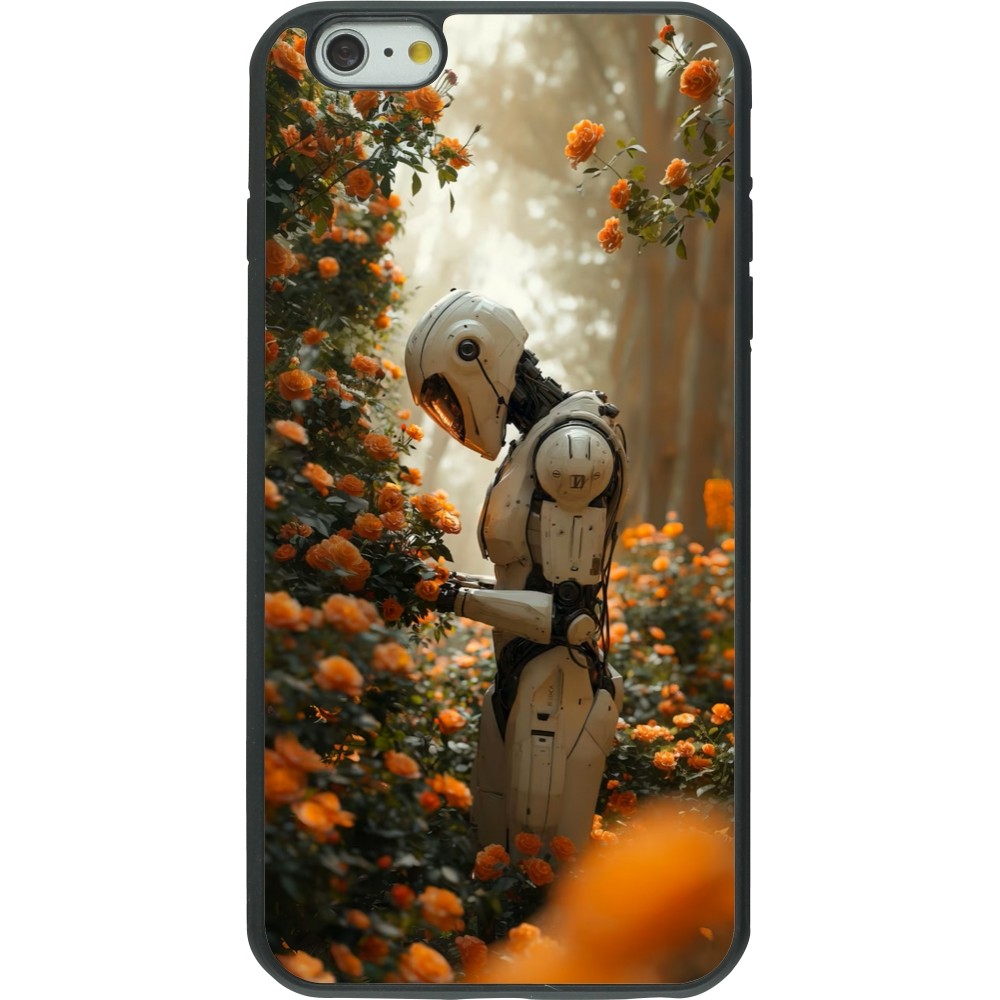 iPhone 6 Plus / 6s Plus Case Hülle - Silikon schwarz Astronaut flowers 2025