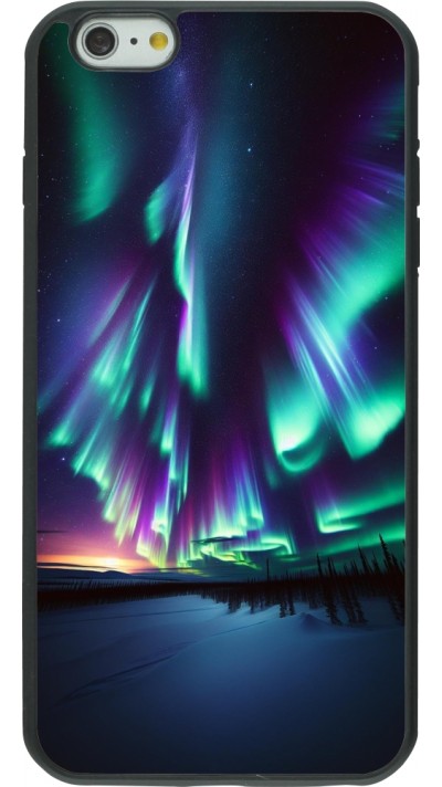 iPhone 6 Plus / 6s Plus Case Hülle - Silikon schwarz Funkelndes Nordlicht