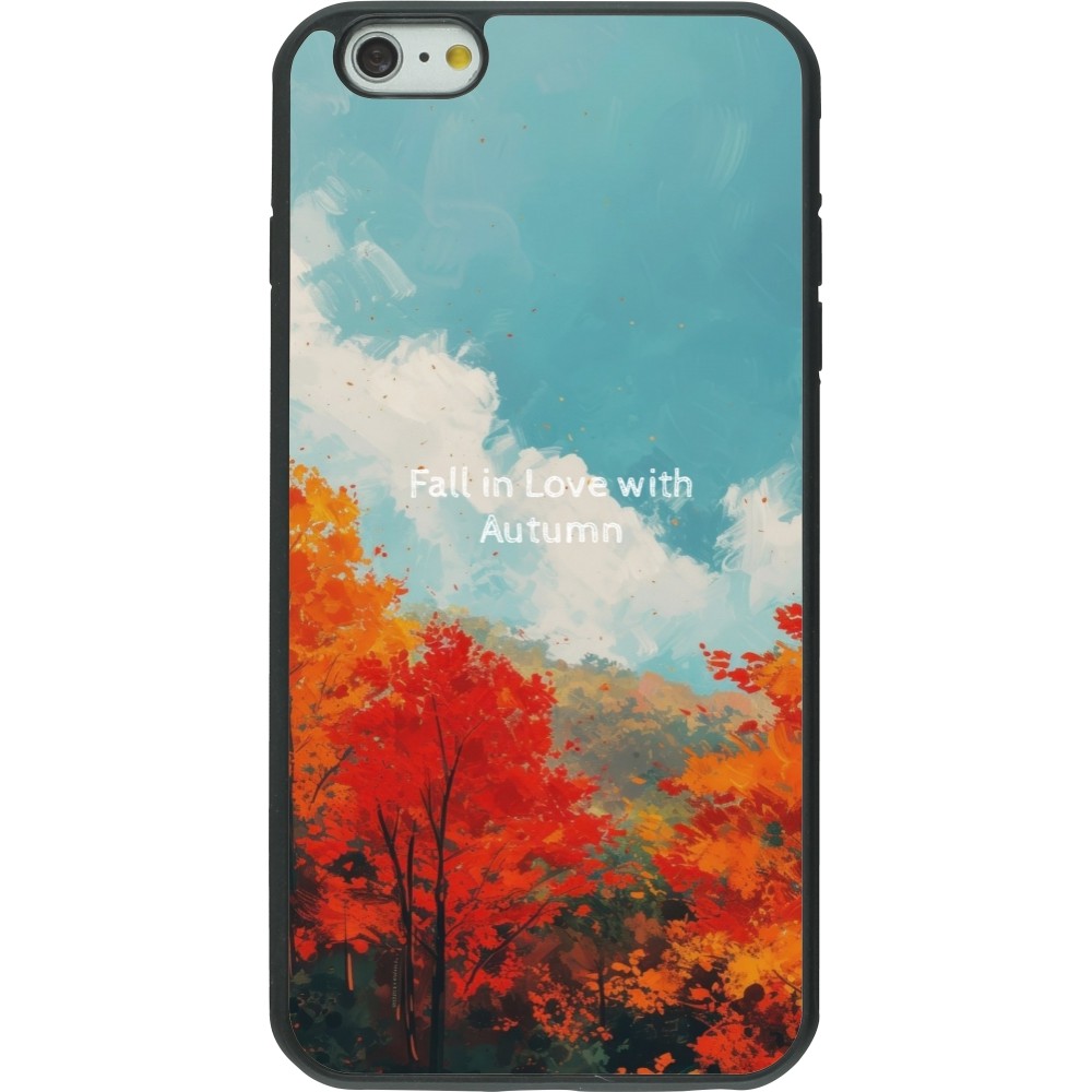 iPhone 6 Plus / 6s Plus Case Hülle - Silikon schwarz Autumn 25 Fall in love