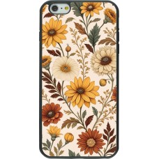 iPhone 6 Plus / 6s Plus Case Hülle - Silikon schwarz Autumn 25 Flower pattern