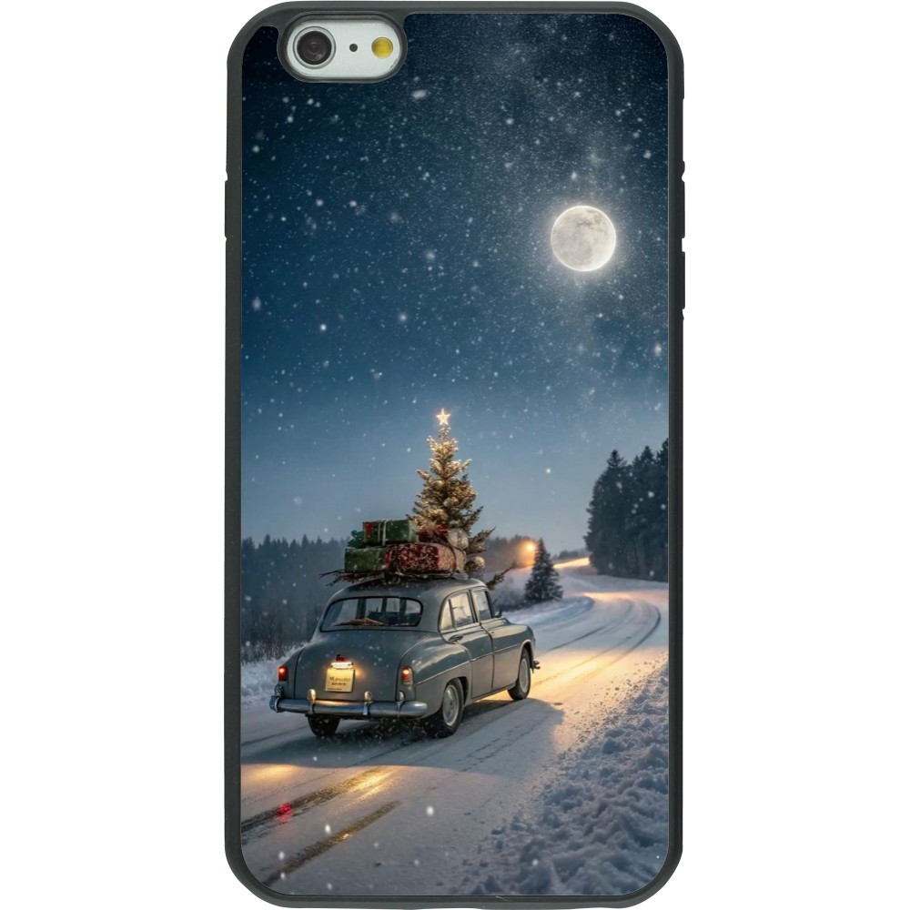 iPhone 6 Plus / 6s Plus Case Hülle - Silikon schwarz Christmas 25 Car with Tree Xmas