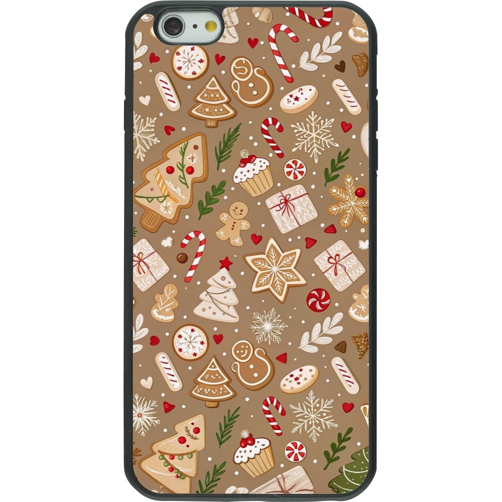 iPhone 6 Plus / 6s Plus Case Hülle - Silikon schwarz Christmas 25 Pattern Ginger Cookie